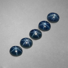 Zaffiro stellato naturale blu da  ct, taglio ovale, traslucido