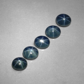 Zaffiro stellato naturale blu da  ct, taglio ovale, traslucido