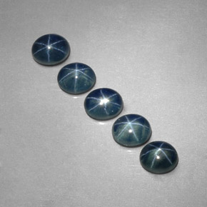 Zaffiro stellato naturale blu da  ct, taglio ovale, traslucido