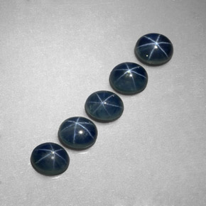 Zaffiro stellato naturale blu da  ct, taglio ovale, traslucido