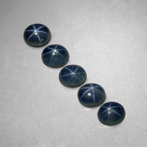 Zaffiro stellato naturale blu da  ct, taglio ovale, traslucido