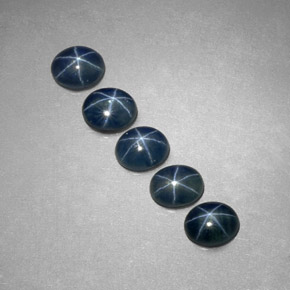 Zaffiro stellato naturale blu da  ct, taglio ovale, traslucido