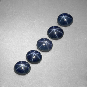 Zaffiro stellato naturale blu da  ct, taglio ovale, traslucido