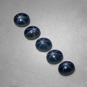 Zaffiro stellato naturale blu da  ct, taglio ovale, traslucido