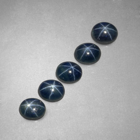 Zaffiro stellato naturale blu da  ct, taglio ovale, traslucido