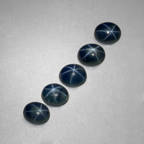 Zaffiro stellato naturale blu da  ct, taglio ovale, traslucido