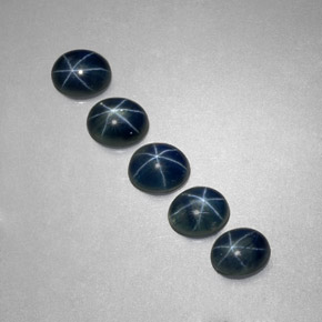 Zaffiro stellato naturale blu da  ct, taglio ovale, traslucido