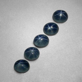 Zaffiro stellato naturale blu da  ct, taglio ovale, traslucido