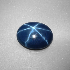 Zaffiro stellato naturale blu da 2,34 ct, taglio ovale, opaco