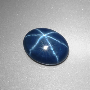 Zaffiro stellato naturale blu da 2,34 ct, taglio ovale, opaco
