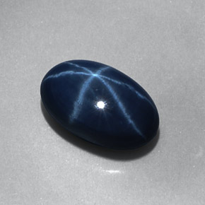 Zaffiro stellato Blu naturale da 1.77 ct, Taglio ovale, Opaco