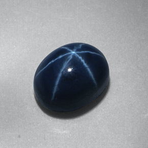 Zaffiro stellato naturale blu da 2,23 ct, taglio ovale, opaco
