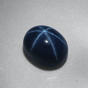 Zaffiro stellato naturale blu da 2,23 ct, taglio ovale, opaco