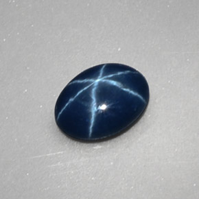 Zaffiro stellato naturale blu da 1,04 ct, taglio ovale, opaco