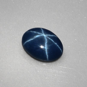 Zaffiro stellato naturale blu da 1,04 ct, taglio ovale, opaco