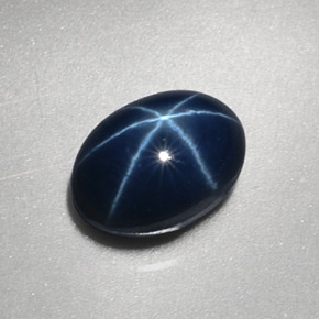 Zaffiro stellato naturale blu da 3,17 ct, taglio ovale, opaco