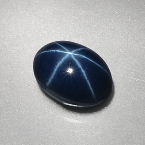 Zaffiro stellato naturale blu da 3,17 ct, taglio ovale, opaco