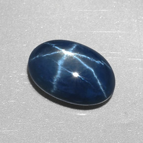 Zaffiro stellato naturale blu da 2,55 ct, taglio ovale, opaco