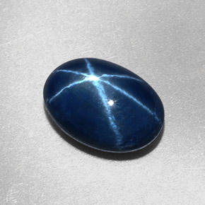 Zaffiro stellato naturale blu da 2,27 ct, taglio ovale, opaco