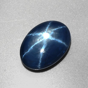 Zaffiro stellato Blu naturale da 1.80 ct, Taglio ovale, Opaco
