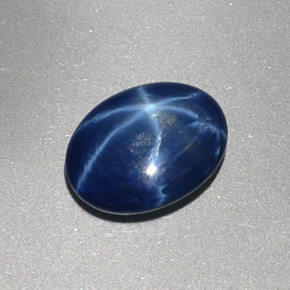 Zaffiro stellato naturale blu da 1,48 ct, taglio ovale, opaco