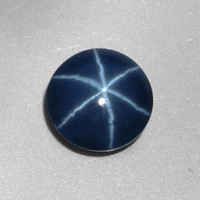 Zaffiro stellato Blu naturale da 2.00 ct, Taglio rotondo, Opaco