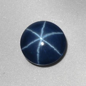 Zaffiro stellato Blu naturale da 2.00 ct, Taglio rotondo, Opaco
