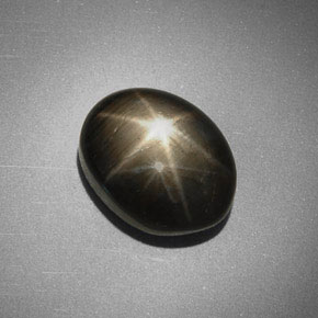 Zaffiro stellato Nero naturale da 5.63 ct, Taglio ovale, Opaco