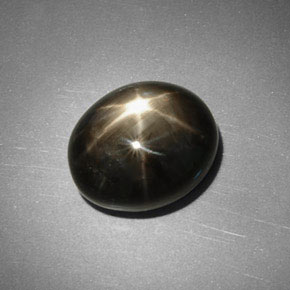 Zaffiro stellato naturale nero da 5,75 ct, taglio ovale, opaco