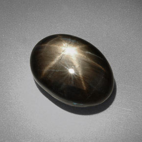 Zaffiro stellato naturale nero da 9,00 ct, taglio ovale, opaco