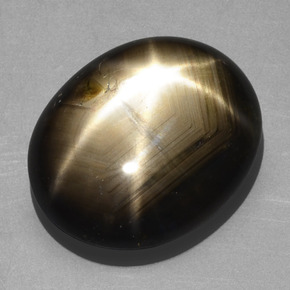 Zaffiro stellato naturale nero da 20,32 ct, taglio ovale, opaco