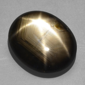 Zaffiro stellato naturale nero da 20,32 ct, taglio ovale, opaco