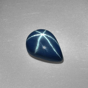 Zaffiro stellato Blu naturale da 2.88 ct, Forma a pera, Opaco