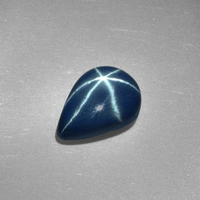 Zaffiro stellato Blu naturale da 2.88 ct, Forma a pera, Opaco