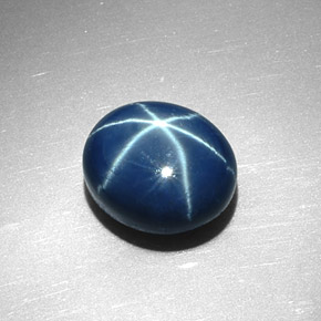 Zaffiro stellato Blu naturale da 6.78 ct, Taglio ovale, Opaco