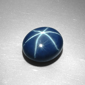 Zaffiro stellato Blu naturale da 6.78 ct, Taglio ovale, Opaco