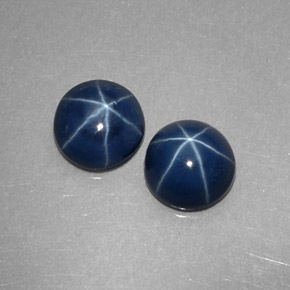 Zaffiro stellato naturale blu da  ct, taglio rotondo, opaco