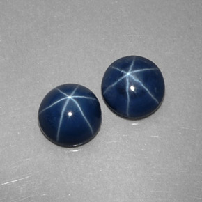 Zaffiro stellato naturale blu da  ct, taglio rotondo, opaco