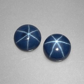 Zaffiro stellato naturale blu da  ct, taglio rotondo, opaco