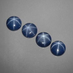 Zaffiro stellato naturale blu da  ct, taglio rotondo, opaco