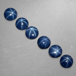 Gemme di Zaffiro stellato Blu naturale da  ct, Taglio rotondo, Opaco
