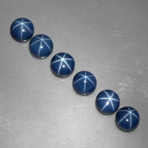 Gemme di Zaffiro stellato Blu naturale da  ct, Taglio rotondo, Opaco