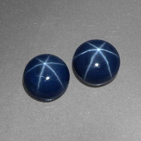 Zaffiro stellato naturale blu da  ct, taglio rotondo, opaco