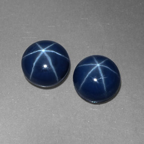 Zaffiro stellato naturale blu da  ct, taglio rotondo, opaco