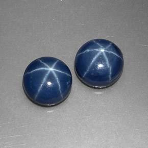 Zaffiro stellato naturale blu da  ct, taglio rotondo, opaco