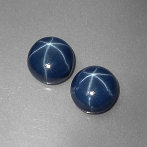 Zaffiro stellato naturale blu da  ct, taglio rotondo, opaco
