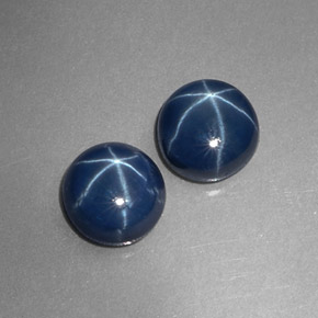 Zaffiro stellato naturale blu da  ct, taglio rotondo, opaco