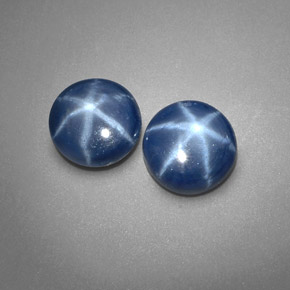 Zaffiro stellato naturale blu da  ct, taglio rotondo, opaco