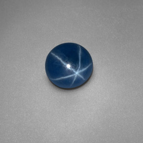 Zaffiro stellato naturale blu da 0,97 ct, taglio rotondo, opaco