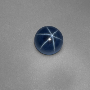 Zaffiro stellato naturale blu da 1,27 ct, taglio rotondo, opaco